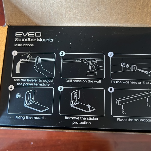 EVEO sound bar mount , with Velcro to help SB from moving. Up to 30 Lb’s - Picture 2 of 4